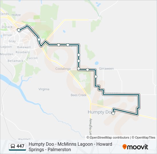 447 Bus Line Map