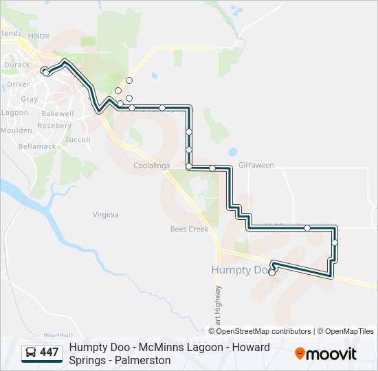 447 Bus Line Map