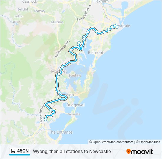 Mapa de 45CN de autobús