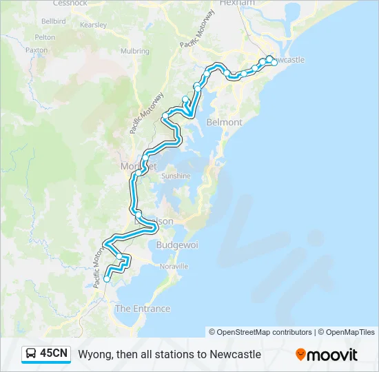 45CN Bus Line Map