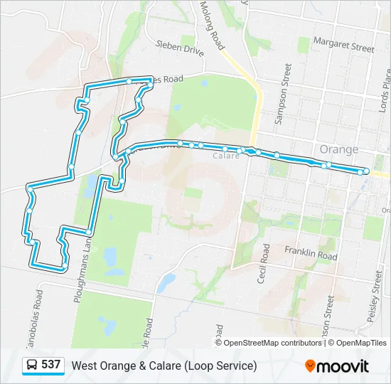537 Bus Line Map