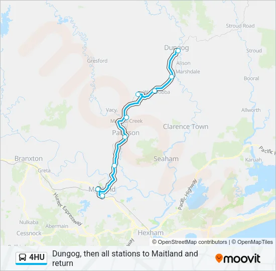 4HU Bus Line Map