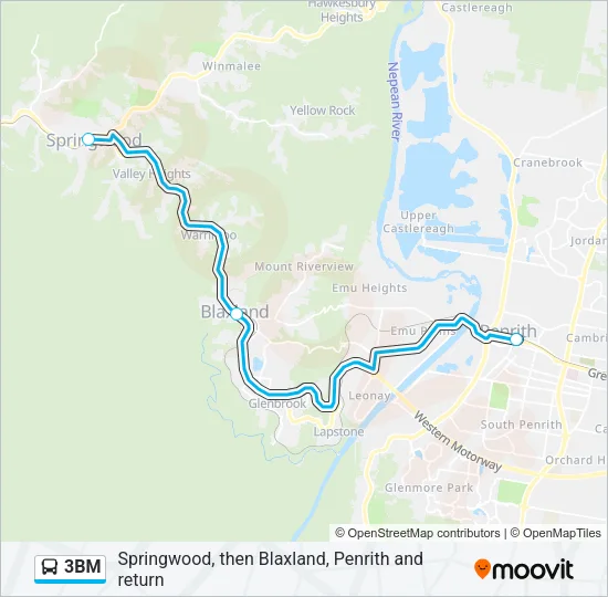 3BM Bus Line Map