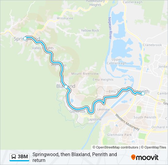 3bm Route: Schedules, Stops & Maps - Springwood (Updated)