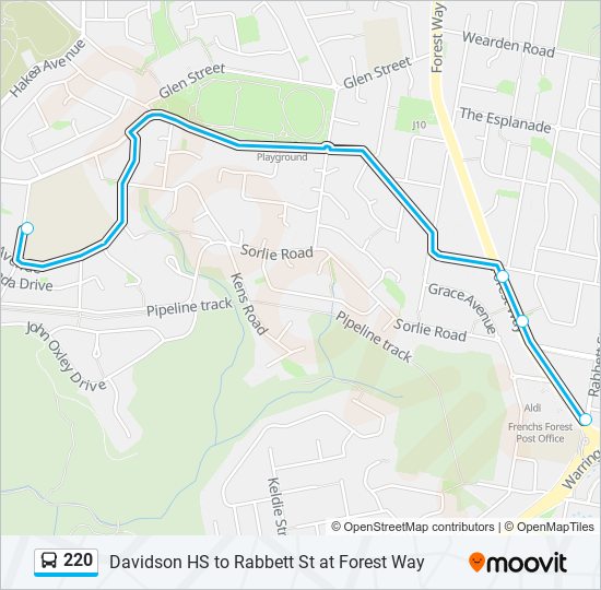 Mapa de 220 de autobús