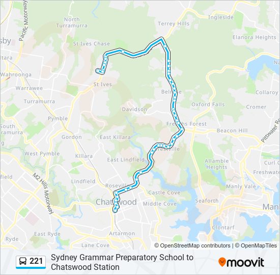 Mapa de 221 de autobús