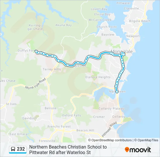 232 Bus Line Map
