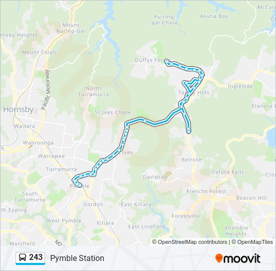 243 bus Line Map