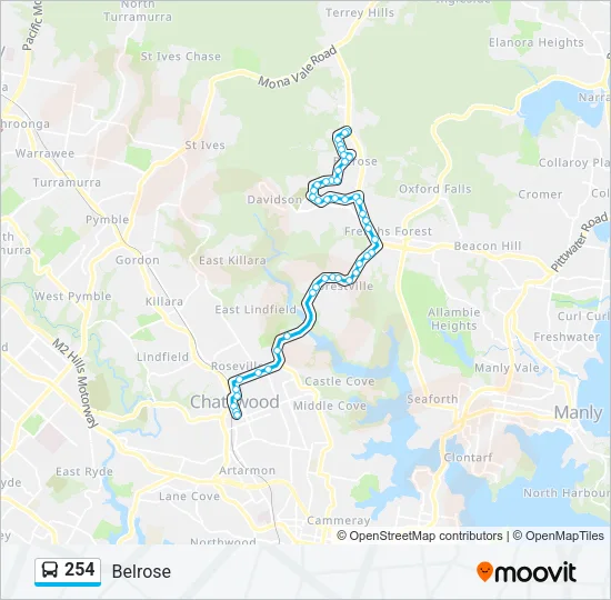 254 Bus Line Map