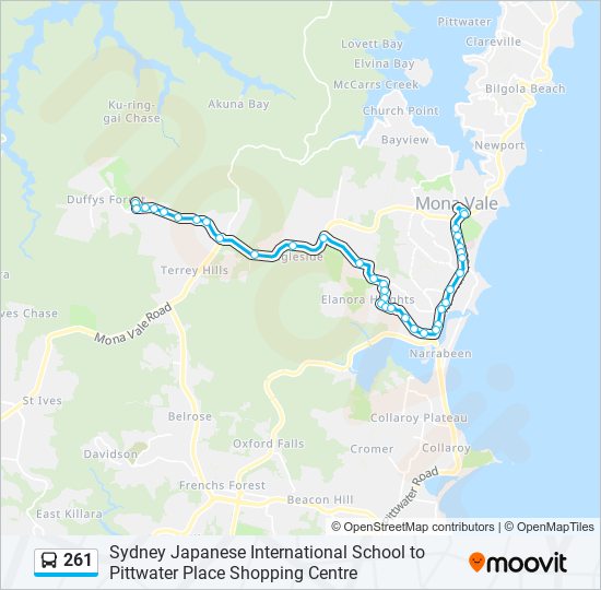 261 bus Line Map