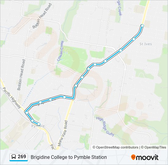 Mapa de 269 de autobús