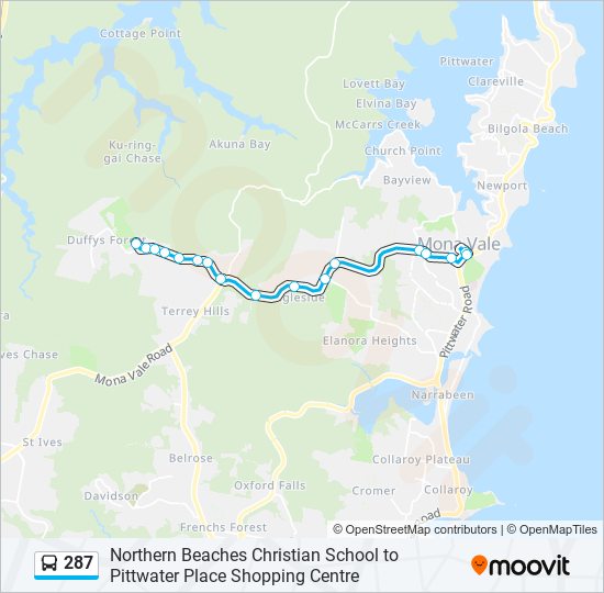 287 bus Line Map