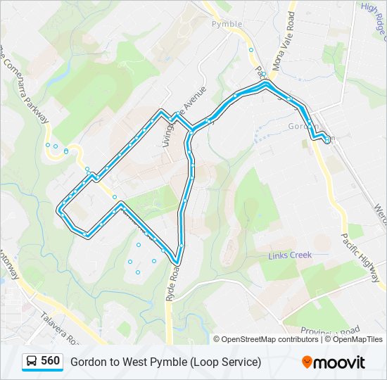 560 bus Line Map