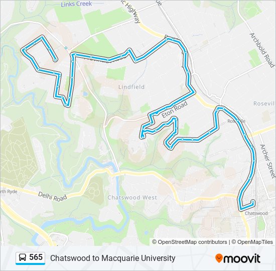 565 bus Line Map