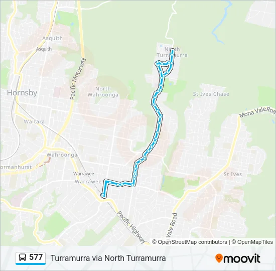 577 Bus Line Map
