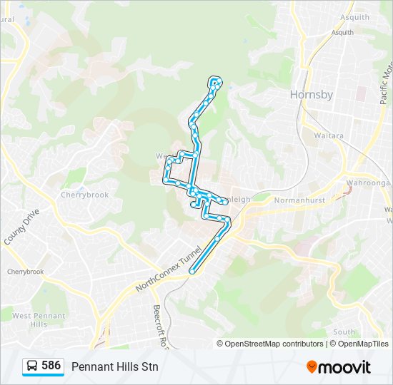 586 bus Line Map