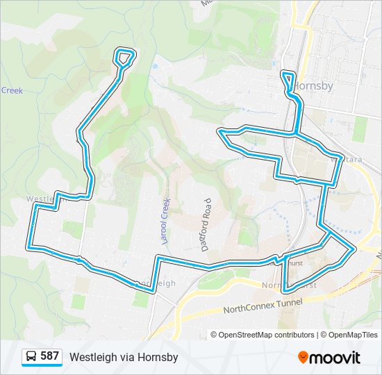 Mapa de 587 de autobús