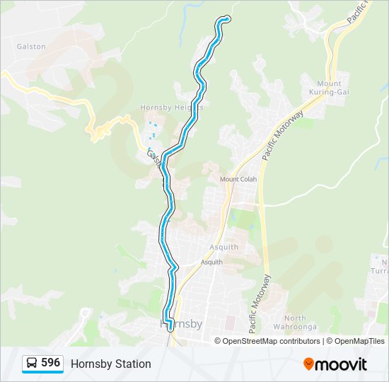 596 bus Line Map