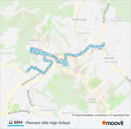 8004 bus Line Map