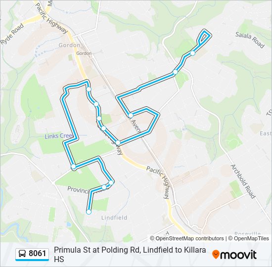 Mapa de 8061 de autobús