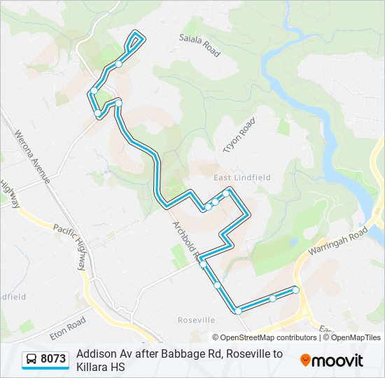 Mapa de 8073 de autobús