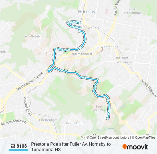 Mapa de 8108 de autobús