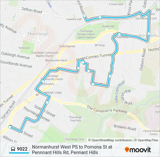 9022 Bus Line Map