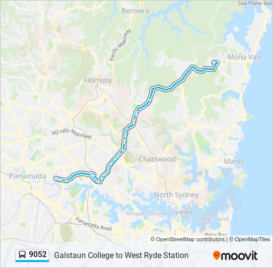 9052 bus Line Map