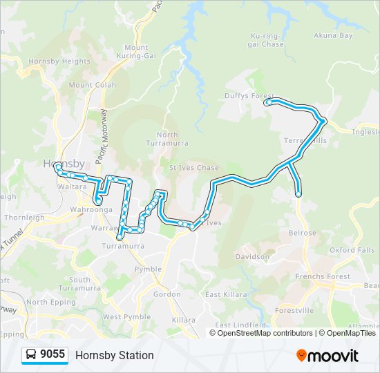 9055 bus Line Map