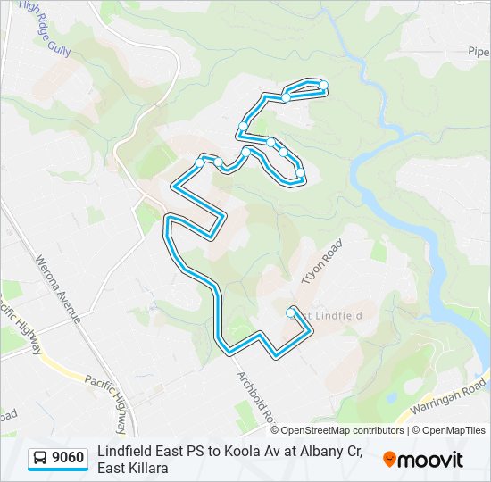 Mapa de 9060 de autobús