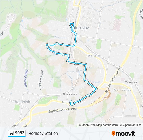 Mapa de 9093 de autobús