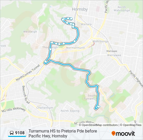 Mapa de 9108 de autobús