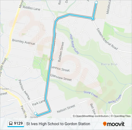 9129 Bus Line Map