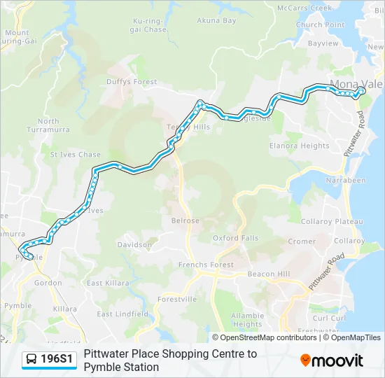 196S1 Bus Line Map