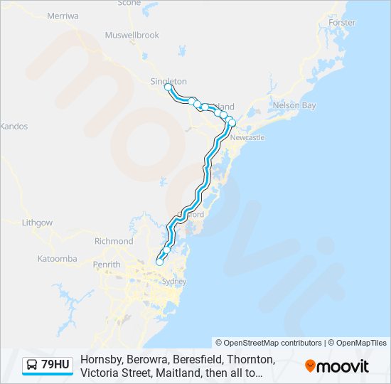 Mapa de 79HU de autobús