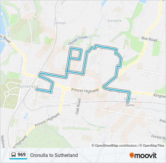 Mapa de 969 de autobús