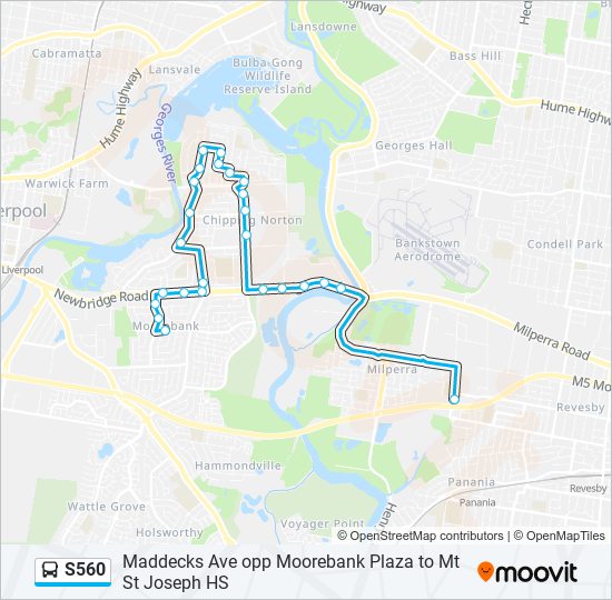 Mapa de S560 de autobús