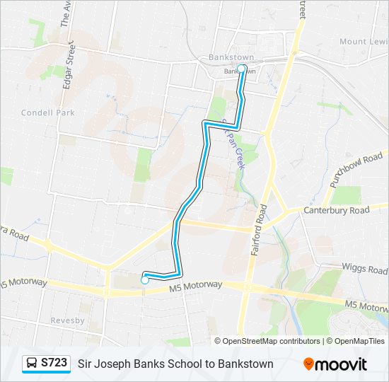 Mapa de S723 de autobús