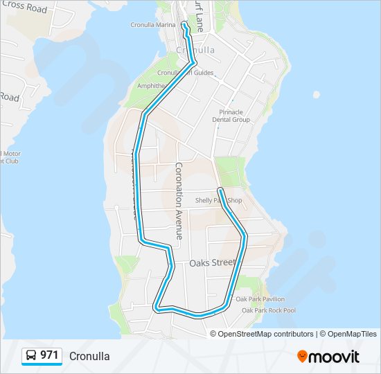 Mapa de 971 de autobús