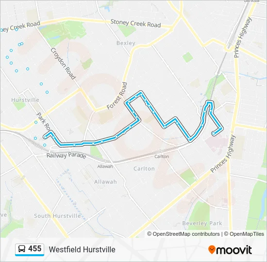 455 Route - Kingsgrove to St George Hospital: Schedules, Stops & Maps ...