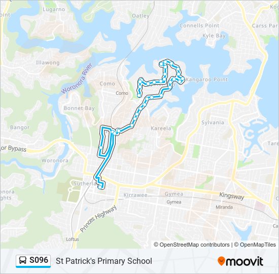 Mapa de S096 de autobús