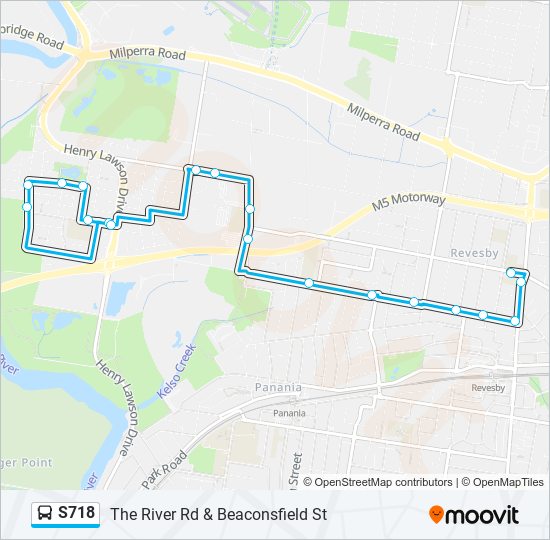 Mapa de S718 de autobús