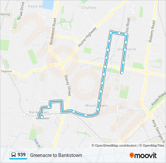 939 bus Line Map