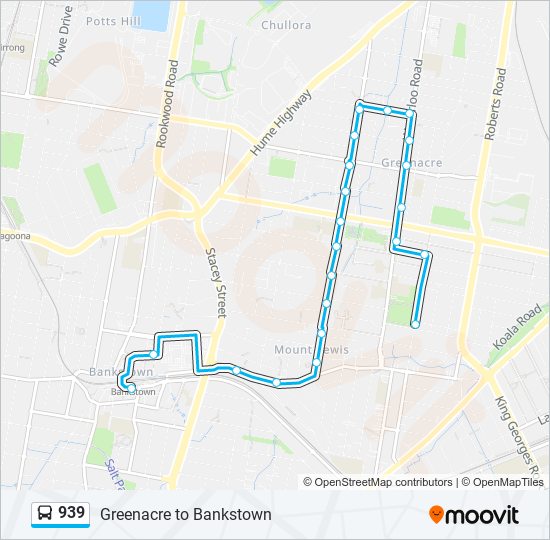 939 bus Line Map