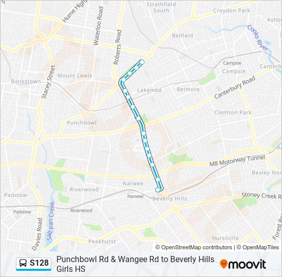 S128 bus Line Map