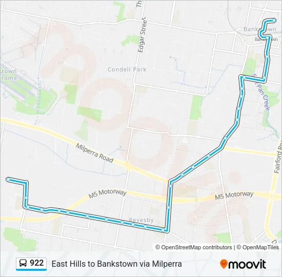 922 Bus Line Map