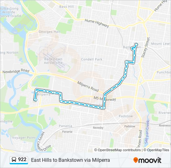 Mapa de 922 de autobús