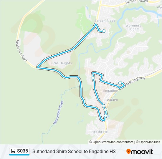 Mapa de S035 de autobús