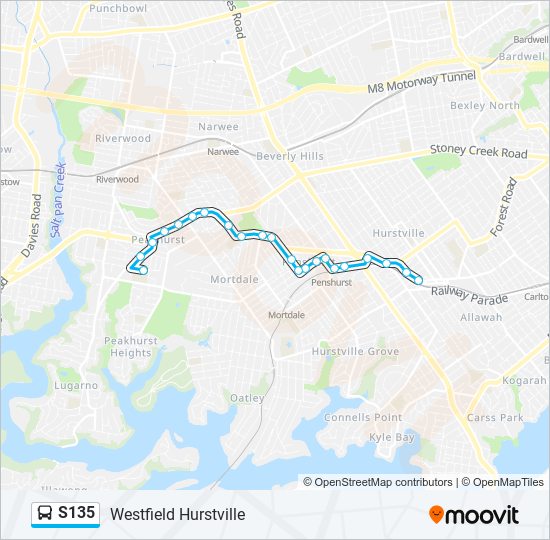 S135 bus Line Map