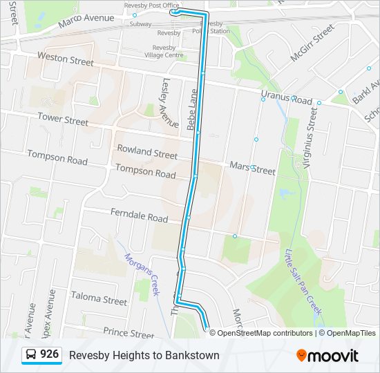 Mapa de 926 de autobús